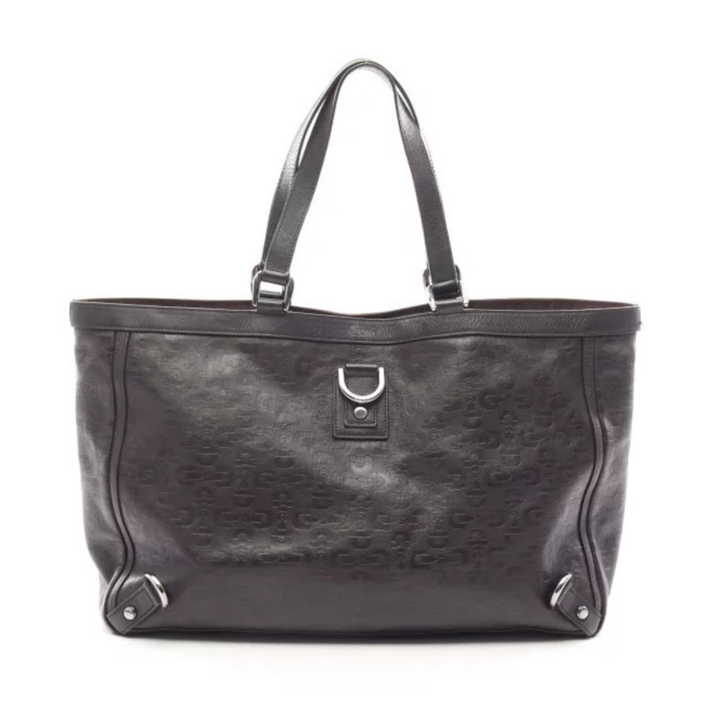 Gucci Abbey Horsebit Tote Bag Leather Brown